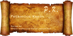 Petkovics Kevin névjegykártya