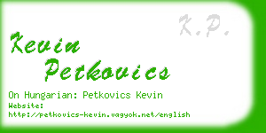 kevin petkovics business card